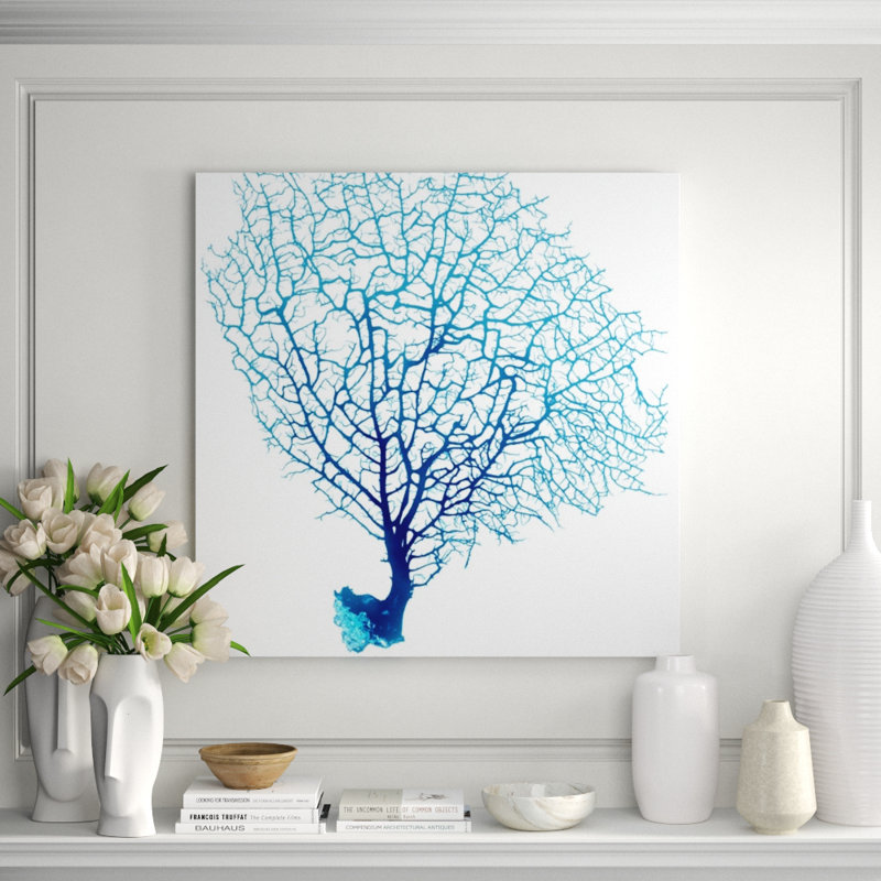 Blue Seafan Coral III Print by Sofia Fox, 40" H x 40" W, Plexi