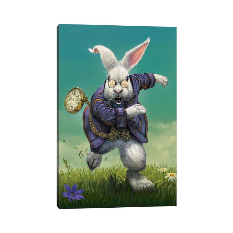 White Rabbit by Vincent Hie - Print on Canvas, Wrapped Canvas, 101.6 cm H x 66.04 cm W x 1.91 cm D