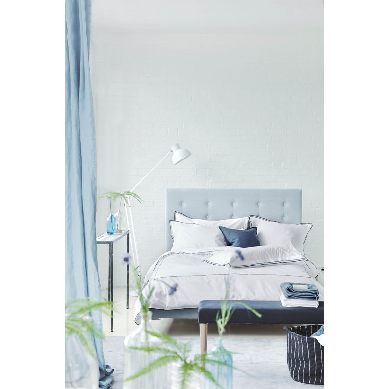 Designers Guild Astor Denim Blue 400 Thread Count Bedset, Double Bed (200 x 220 cm)