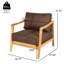 Fauteuil club d'extérieur en bois d'acacia 2PCS avec dossier en corde et coussins hydrofuges pour la terrasse et la cour-223019507