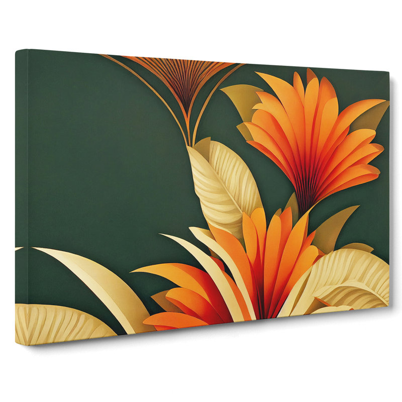 Spectacular Flowers Art Deco - Wrapped Canvas Print, 35cm H x 50cm W x 3cm D