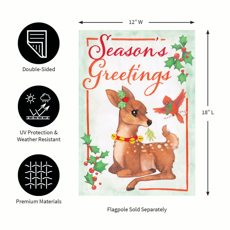 Drapeau de jardin Seasons Greetings Applique