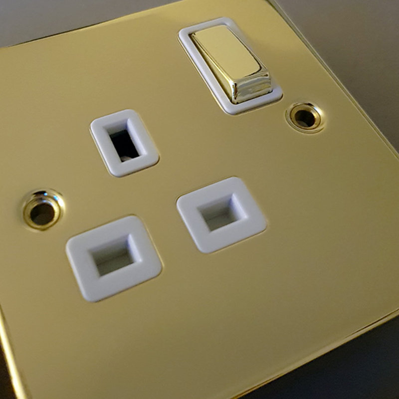 Polished Brass 1 Gang Single Coaxial TV Socket