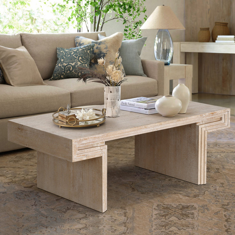 Table basse rectangulaire, Naturel antique