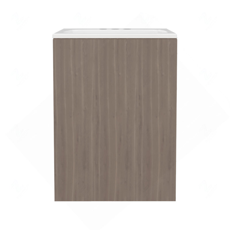 Meuble-lavabo autoportant avec une porte et une tablette ouverte, meuble-lavabo compact et moderne, Light Grey