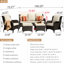 Ensemble de conversation en osier / rotin pour 5 personnes avec coussins Kanijah-709838913