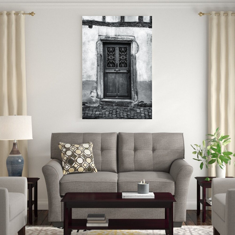 Porte noire et blanche - Photographie sur toile tendue, H 48 po x l 32 po