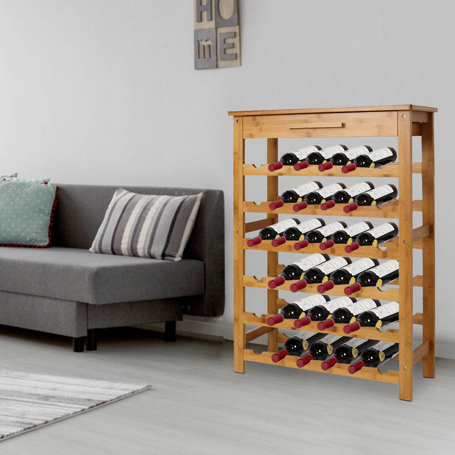 36 bottle wooden online wine rack