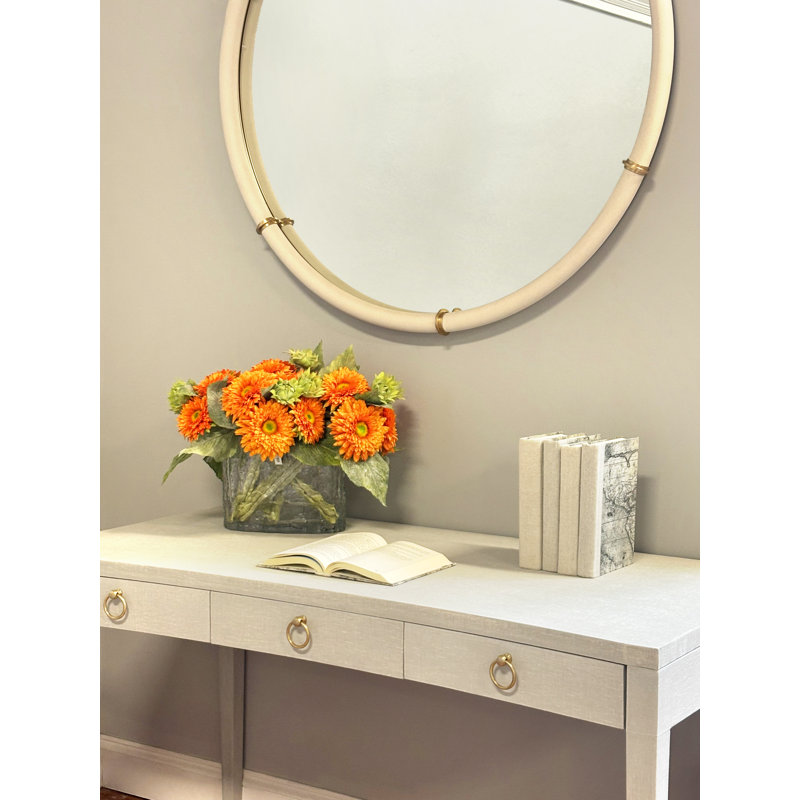 Sunflower Fall Arrangement in a Glass Ripple Vase