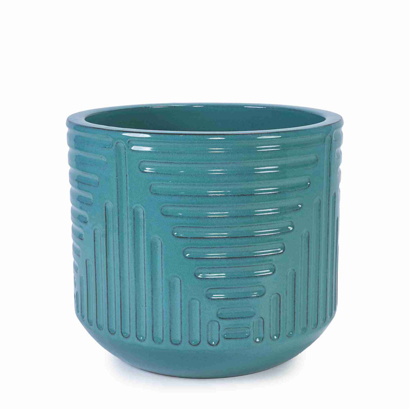 High-quality ceramic flower pots, Cyan