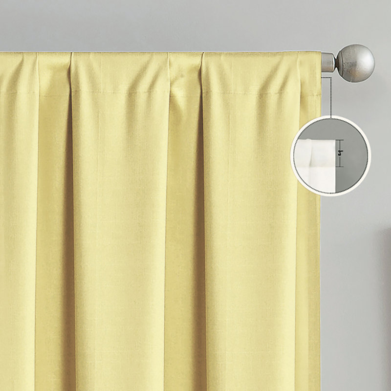 Paire de rideaux occultant et isolant avec passe-tringle Morelock, Jaune