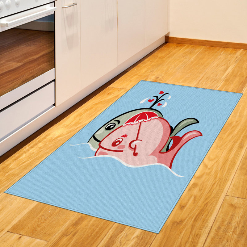 Whale Valentine High Density Long Fiber Poly Threads Decorative Area Rug Carpet, Rectangle 2'7" x 5'