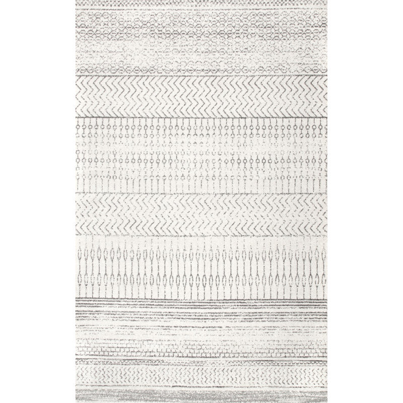 Jacore Bohemian Power Loom Performance Gray Rug, Rectangle 4' x 6'