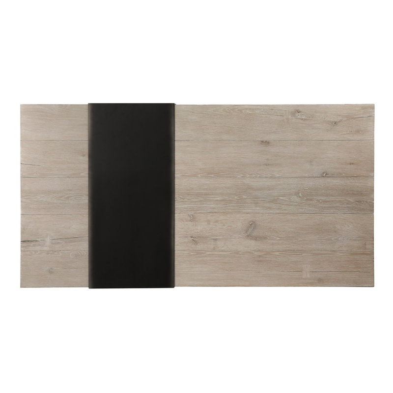 Danica Solid Wood Floor Shelf Coffee Table with Storage, Antique White/Black