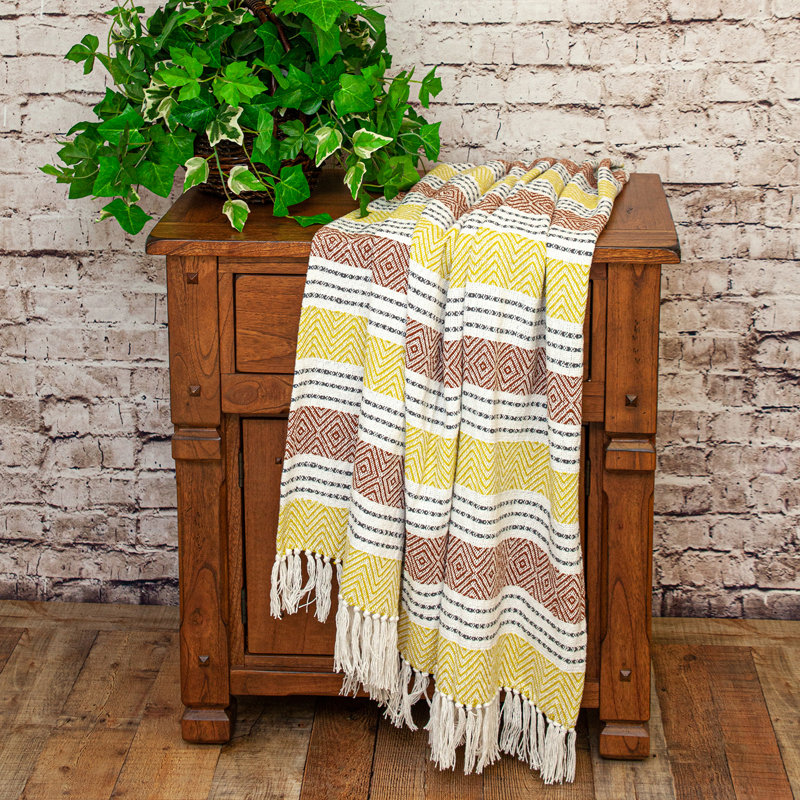 Parkland Collection Transitional Stripes Rust Rectangle 50" x 60" Throw, Rust