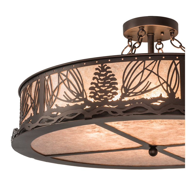 Mountain Pine 8 - Light Semi Flush Mount