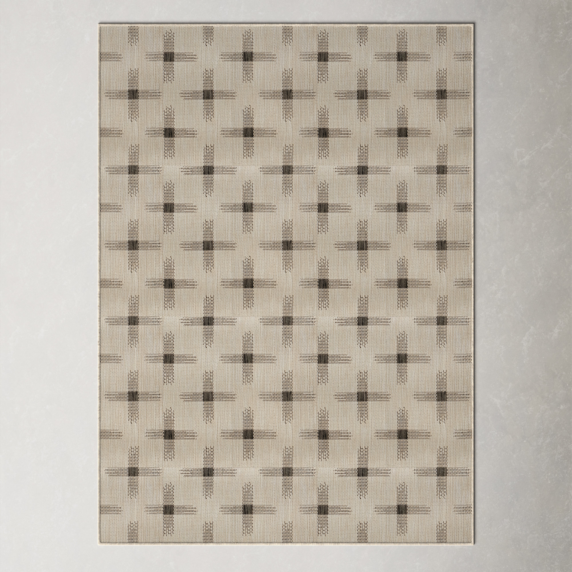 Demetrius Brown Indoor/Outdoor Rug, Rectangle 3'3" x 5'