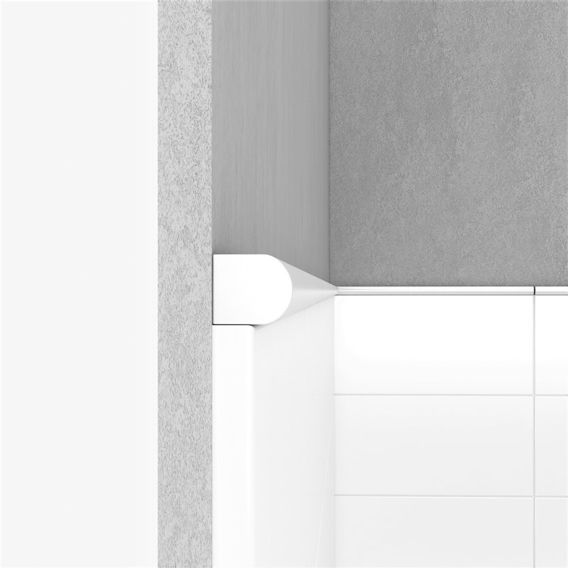 Bright White Glossy Cast Stone Pencil Liner Wall Tile Trim
