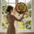 Celtic Cross Stained Glass Window Panel，7.8H-808865354