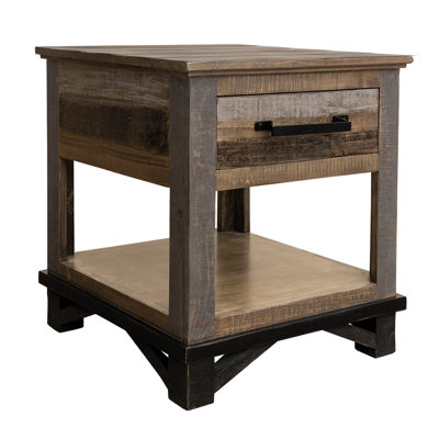 Sabetha Solid Wood End Table with Storage