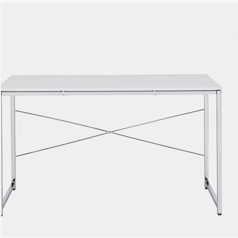 Bureau d'écriture blanc et chrome