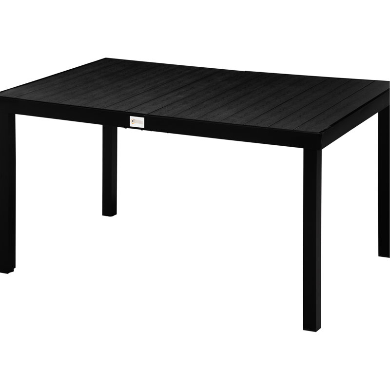 6 tables de patio, rectangulaires, pieds en aluminium, noir imperméable, pour le jardin Tempting Time