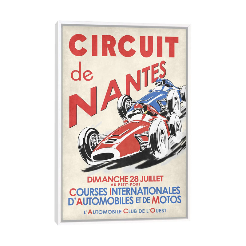 «Circuit de nantes» par Mark Rogan, reproduction d'art graphique, H 40 po x l 26 po x P 1,5 po, Toile blanche encadrée