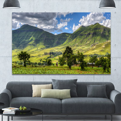 « lesotho montagnes panorama », reproduction de photo sur toile tendue