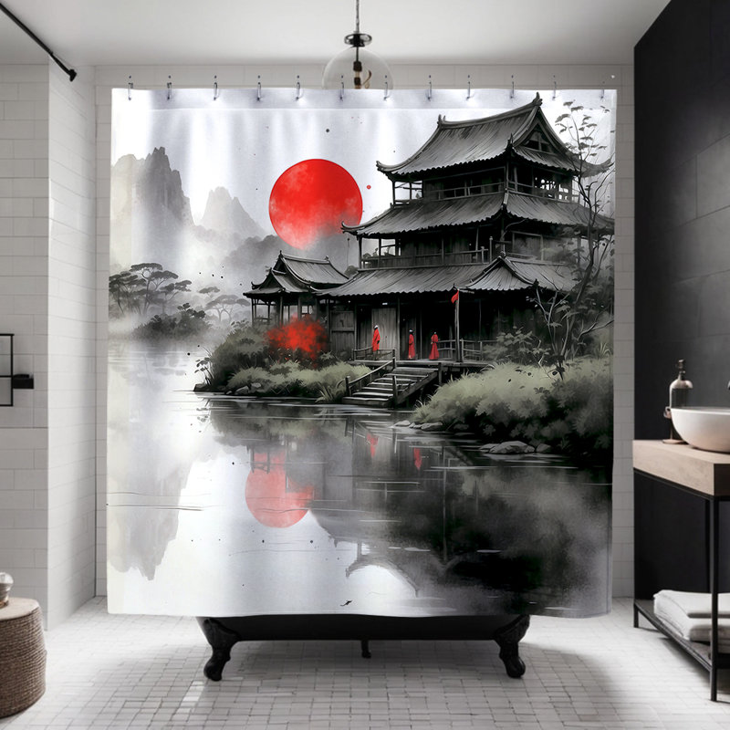 Rideau de douche Art, Fuji chinois