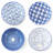  Reflections 16 Piece Assorted Stoneware Double Bowl Dinnerware Set in Blue
