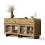Buffet Almaguer de 80 cm de large avec tiroir, portes vitrées et tablette réglable (ensemble de 2), chêne naturel-814537476-816524390
