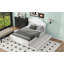 Lit plateforme double en bois avec tête de lit et lit gigogne simple, blanc-440413955