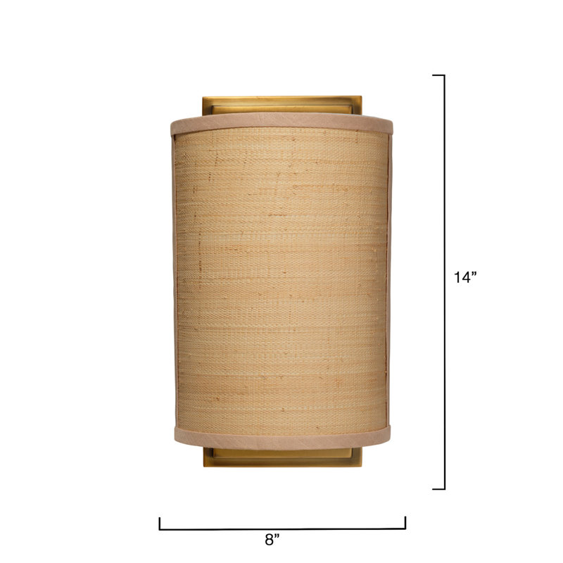 Riley Raffia 1-Light Wall Sconce, Beige