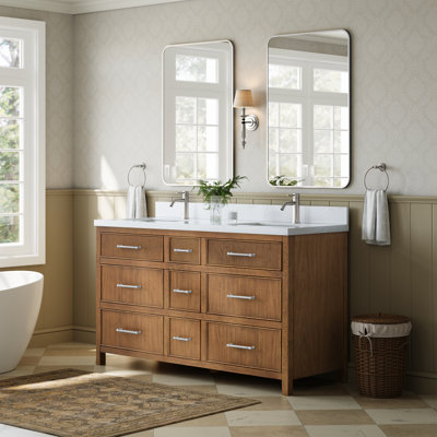 Ensemble de meuble-lavabo double 60 po Isola