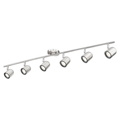 6 -Light 46.3-inch Adjustable LED Track Light, 4000K, Rotatable Head, Track Lighting Kit, GU10 Bulb Included