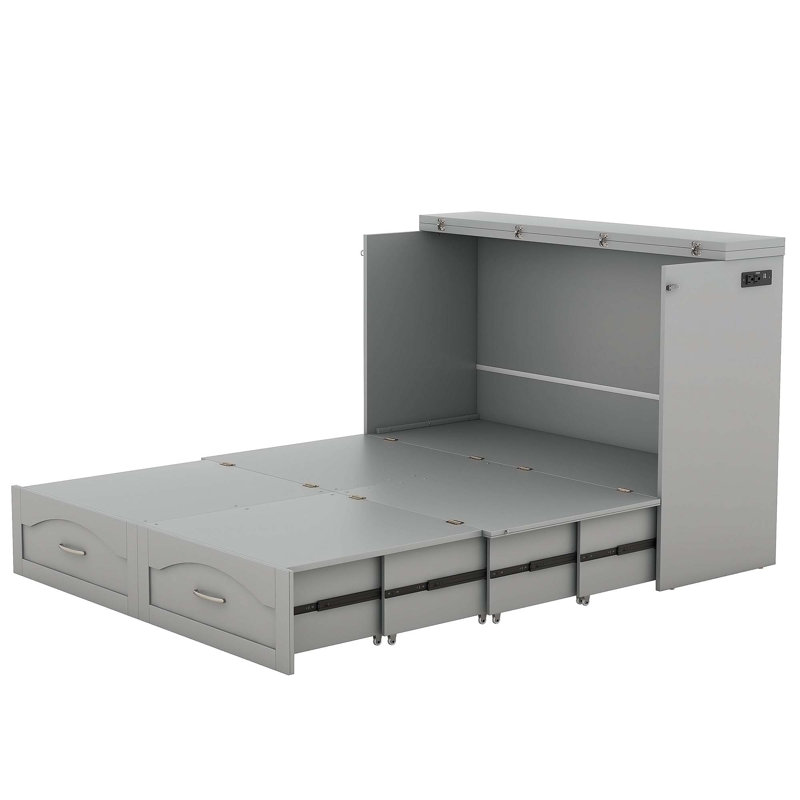 Armoire avec tiroirs et tiroirs Samih Murphy, Double, Gris