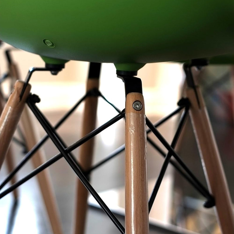 19'' H Side Chair, Green, Natural
