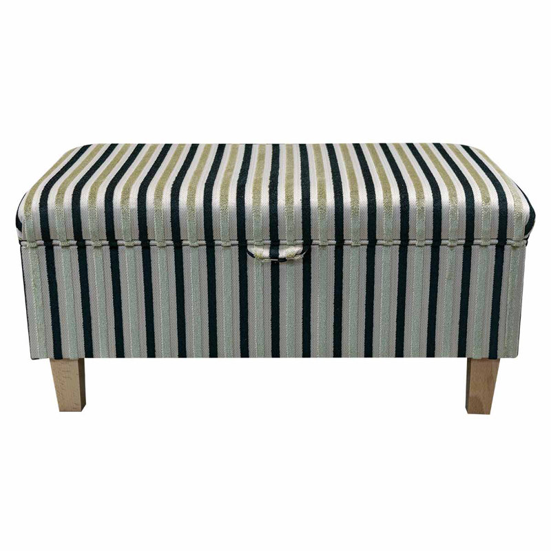 50.8cm Wide Rectangle Striped Footstool Ottoman with Storage