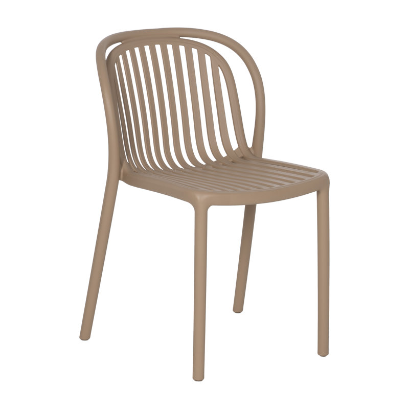 OUTDOOR Stacking Patio Dining Side Chair, Beige