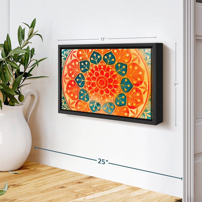 Impression abstraite sur toile de lotus, H 9 po x l 13 po