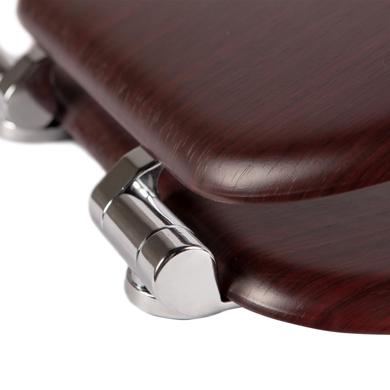 Harbour Housewares - 2x Soft Close Wooden Toilet Seats - Mahogany