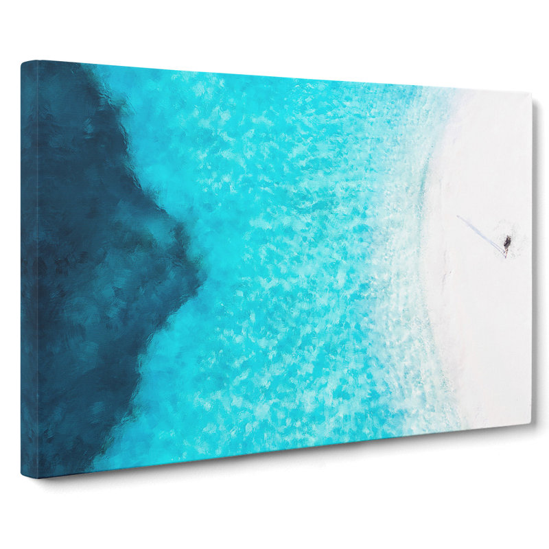 Alone On The Beach - Wrapped Canvas Painting, 60cm H x 91cm W x 4cm D