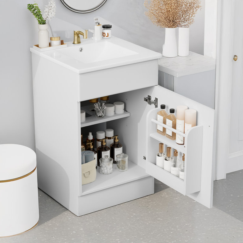 Meuble-lavabo de 20 po avec lavabo, Blanc