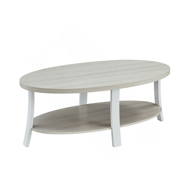 Hansmeier Solid Wood Top Coffee Table, White