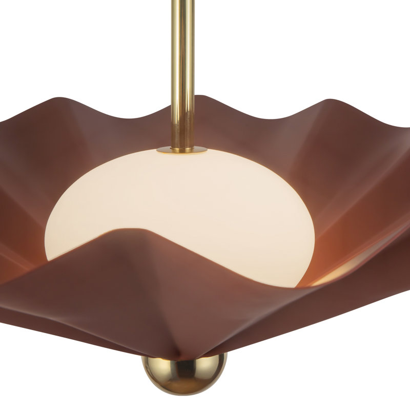 Furrow 25-in Red dimmable LED Pendant, Red, 25-in