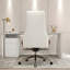 Fauteuil de direction inclinable et pivotant en cuir blanc-976630590