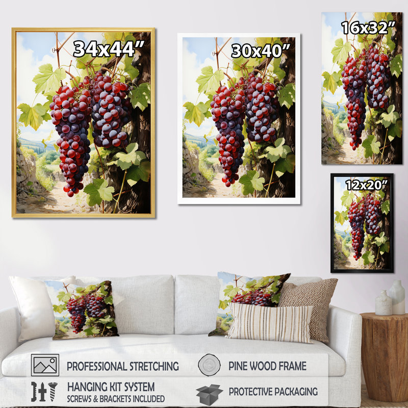 Vineyard - Ancienne sagesse - reproduction sur toile, H 44 po x l 34 po x P 1,5 po, Cadre photo argenté