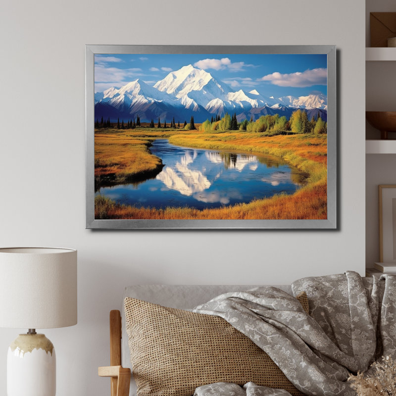 Exploration de la grande nature sauvage I - reproduction sur toile, H 16 po x l 32 po x P 1 po, Cadre photo argenté