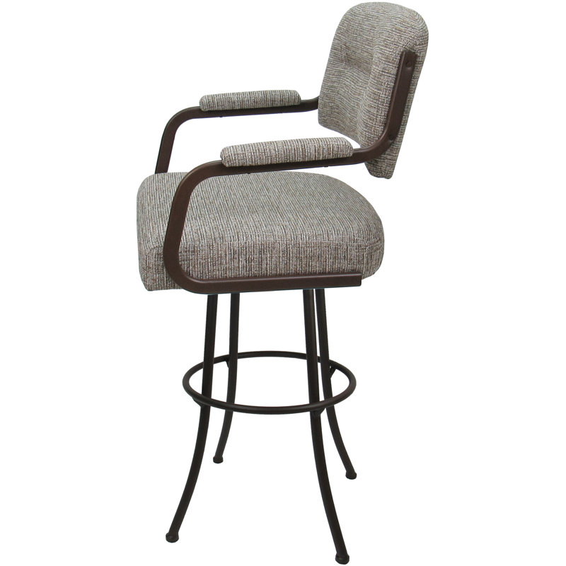 Tabouret de comptoir pivotant 30,00 po avec structure en métal Ilarrold, Brun, Bar Stool (30" Seat Height)