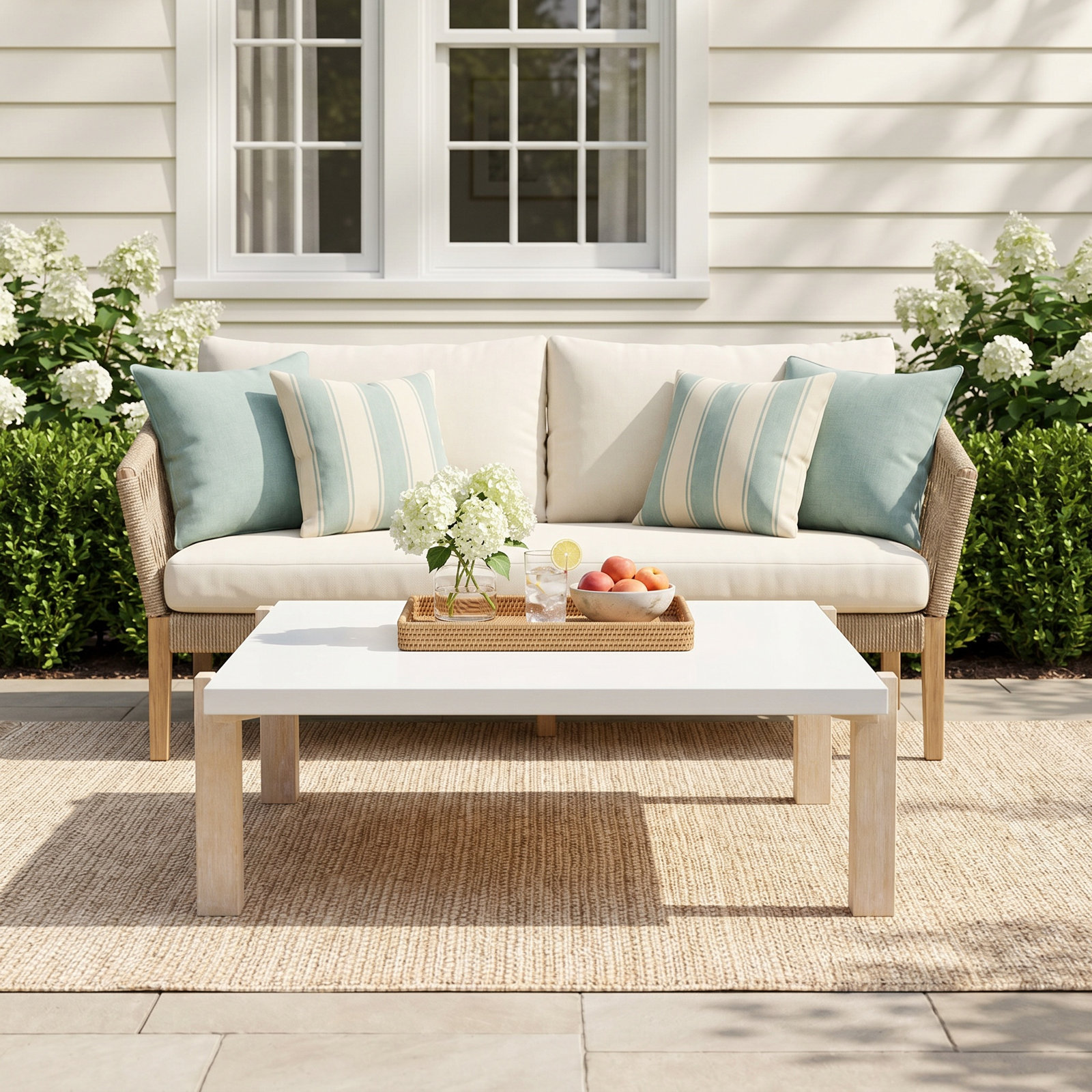 Posey Antique Wash & Ivory Composite Coffee Table